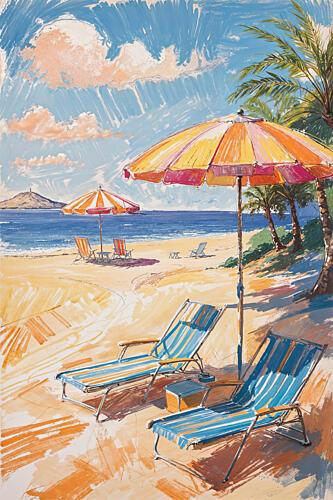 Tropical Beach Relaxation Océan reproduction