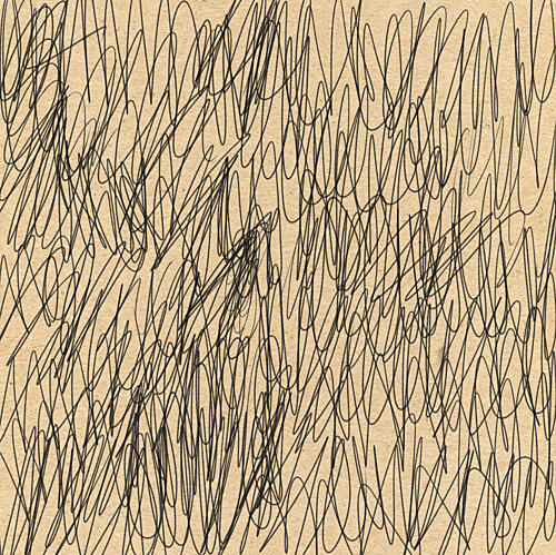 Chaotic Black Scribbles Moderne reproduction