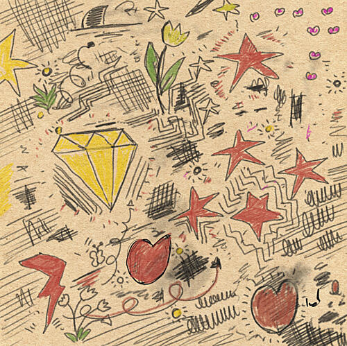 Playful Doodle Elements Art Print by Nicholas