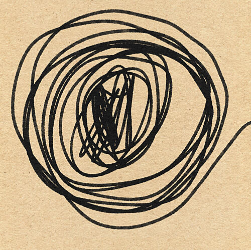 Chaotic Ink Scribble Art Print by Nicholas