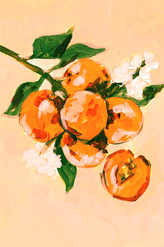 Vibrant Orange Harvest Impressionniste reproduction
