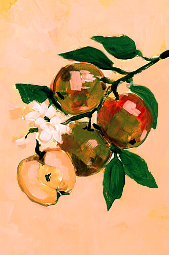 Apple Branch Blossoms Impressionniste reproduction