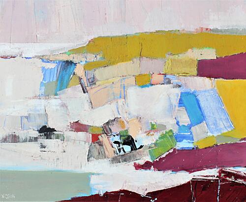 Vibrant Abstract Landscape Géométrique reproduction
