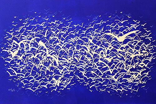 Dynamic Bird Swarm Moderne reproduction