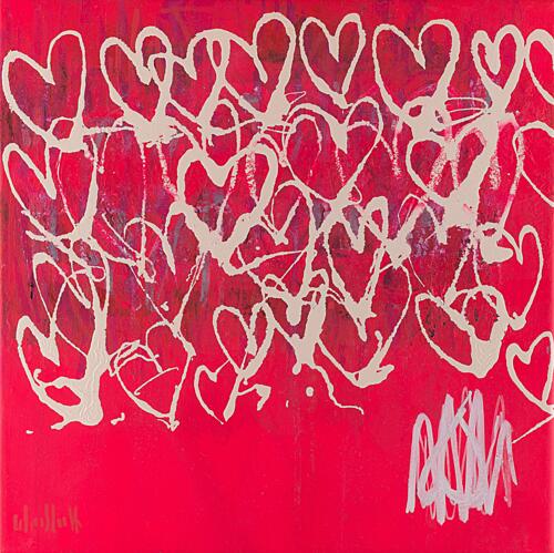 Expressive Red Hearts Moderne reproduction