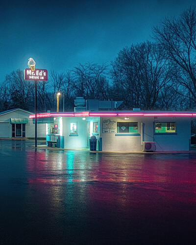 Retro Diner Reflections Art Print