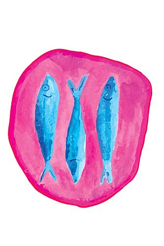 Smiling Blue Fish Art Print by Elizabeth C
