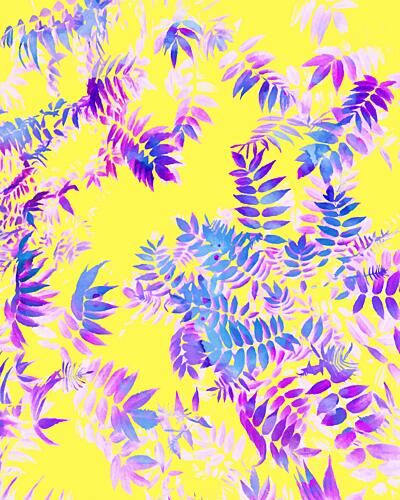 Vibrant Watercolor Leaves Moderne reproduction
