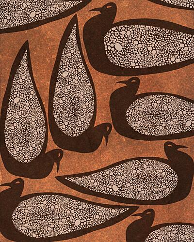 Earthy Abstract Birds Art abstrait reproduction