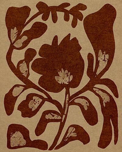 Earthy Floral Motif Art déco reproduction