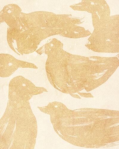 Rustic Duck Sketches Art déco reproduction