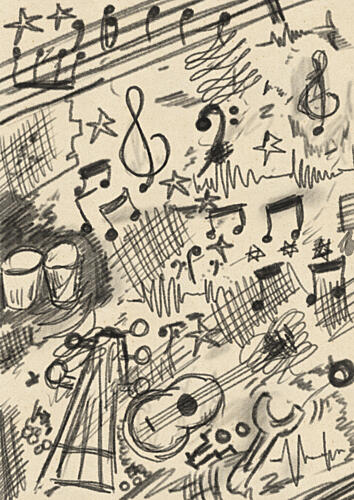 Creative Music Sketch Art abstrait reproduction