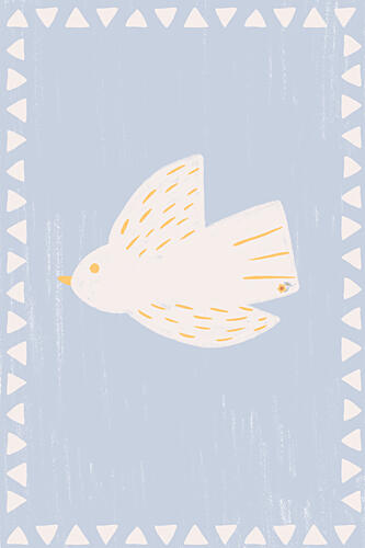 Peaceful White Bird Art déco reproduction