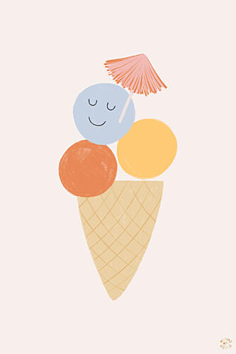 Happy Ice Cream Treat Art Print by Menina Lisboa