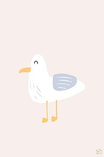 Happy Little Seagull Art Print