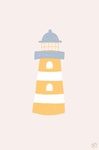 Coastal Striped Lighthouse Art Print by Menina Lisboa