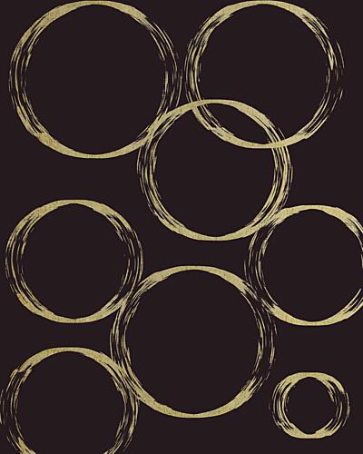 Golden Brushstroke Circles Art abstrait reproduction