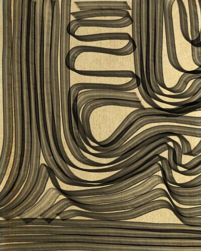 Fluid Black Lines Art abstrait reproduction
