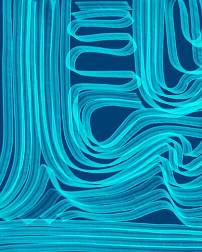Flowing Blue Waves Art abstrait reproduction