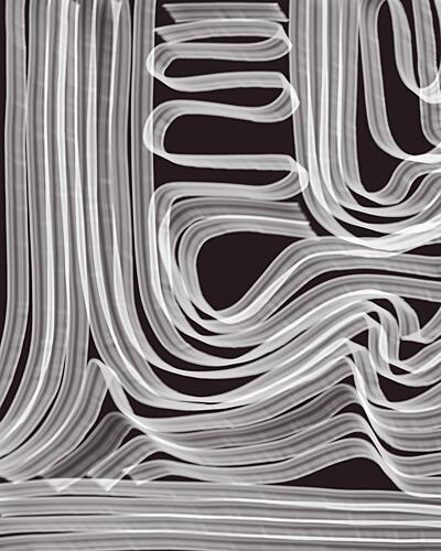 Flowing White Lines Art abstrait reproduction