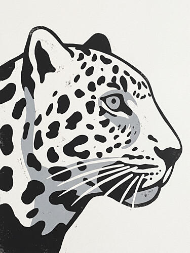 Elegant Jaguar Profile Moderne reproduction