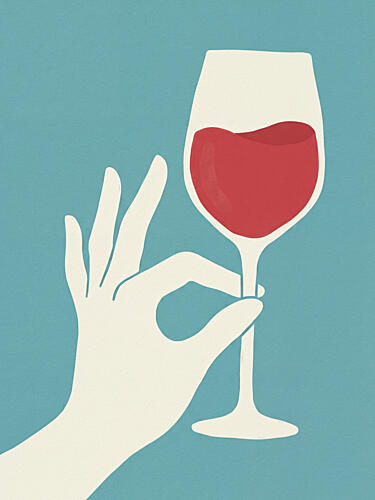 Elegant Hand Wine Glass Art Print