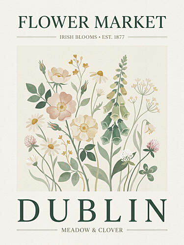Dublin Flower Market Art Print