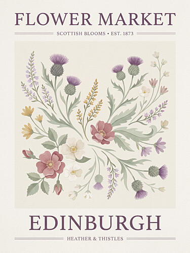 Edinburgh Flower Market Art Print