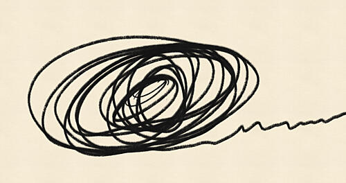 Abstract Wavy Scribble Art Print by Nicholas