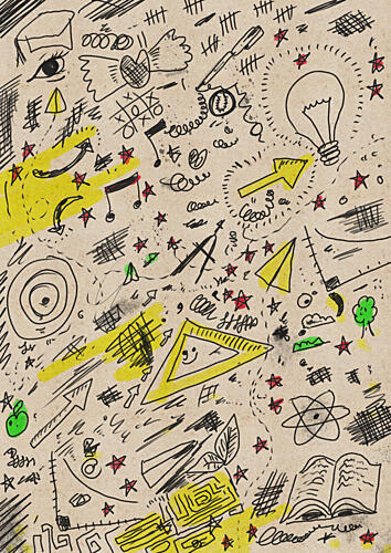 Creative Thinking Doodles Art Print by Nicholas