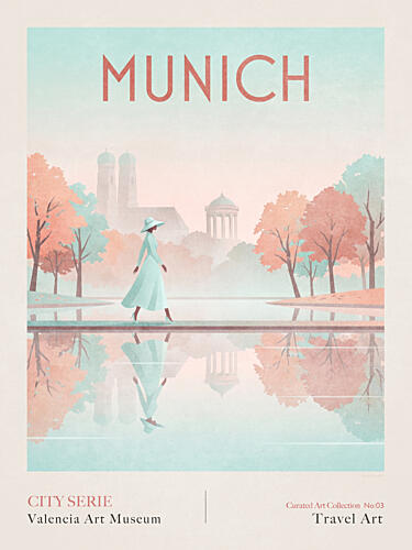 Munich Park Autumn Walk Art Print
