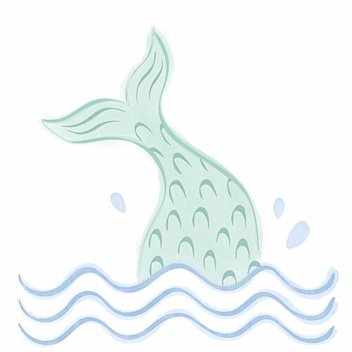 Mermaid Tail Waves Océan reproduction