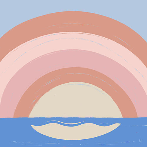 Pastel Rainbow Sunset Art abstrait reproduction