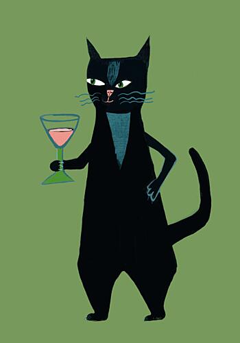 Sassy Black Cat Cocktail Animaux reproduction