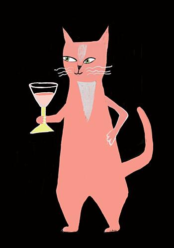 Pink Cat Cocktail Animaux reproduction