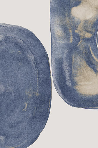 Modern Blue Shapes Art abstrait reproduction