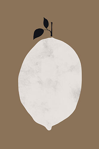 Minimal Lemon Still Life Art Print by Danushka Abeygoda