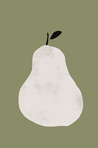 Minimal Pear Still Life Art Print by Danushka Abeygoda