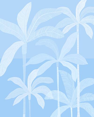 Serene Tropical Palms Océan reproduction