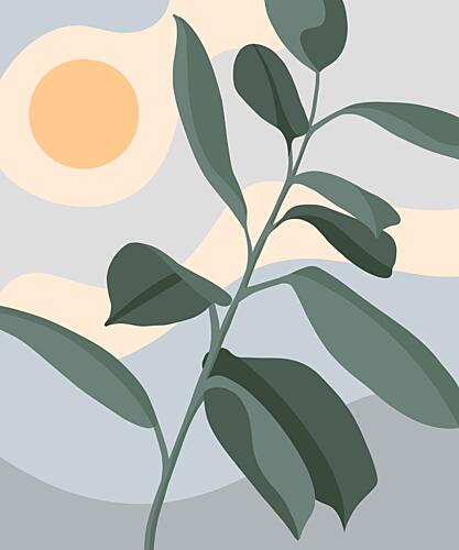 Sunny Botanical Abstract Art abstrait reproduction