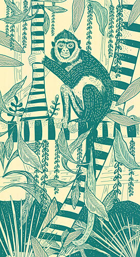 Monkey in Tropical Jungle Animaux reproduction