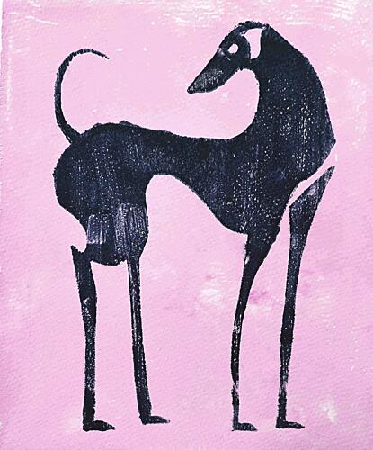 Abstract Pink Greyhound Animaux reproduction
