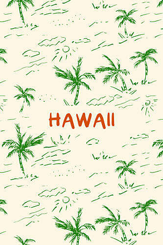 Tropical Hawaii Sketch Océan reproduction