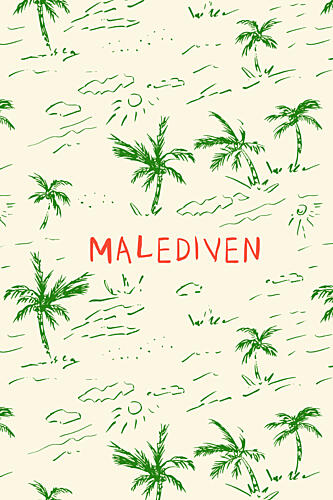Maldives Island Sketch Plage reproduction