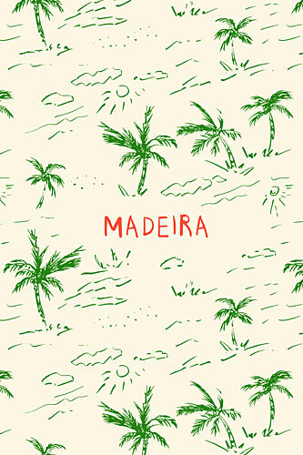 Madeira Palm Island Sketch Plage reproduction