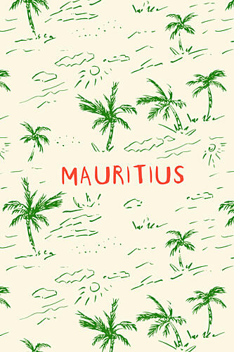 Mauritius Tropical Palms Plage reproduction
