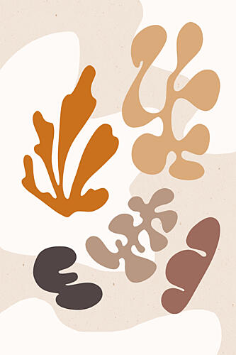 Modern Abstract Leaves Art Print