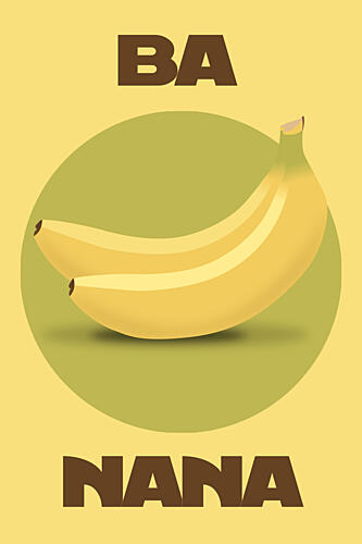 Banana Wordplay Typographie reproduction
