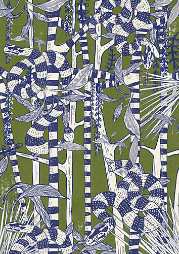 Jungle Snakes Pattern Art Print