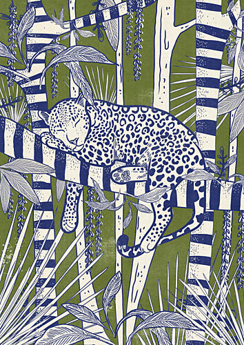 Peaceful Jungle Leopard Animaux reproduction